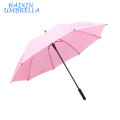 Qualidade de luxo Negócios Pongee 190 T Longo Tipo de Automático Personalizado 70 cm Guarda-chuva de Golfe Rosa com Impressão Do Logotipo